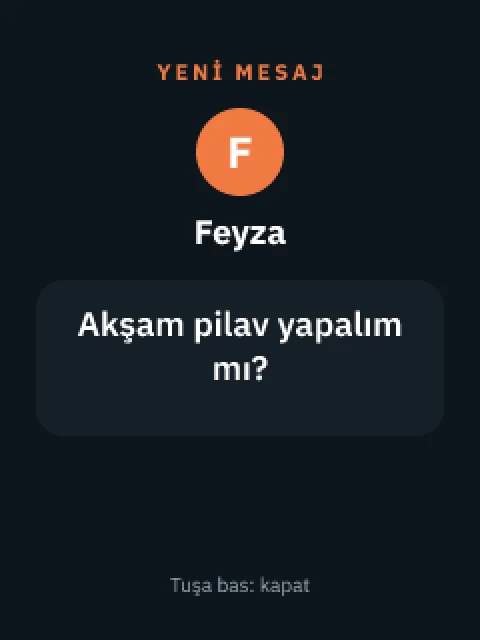 Arkadaştan gelen mesaj